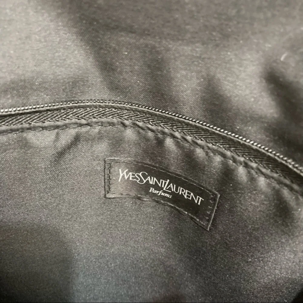 YSL YVES SAINT LAURENT black cosmetic bag with built in Mirror